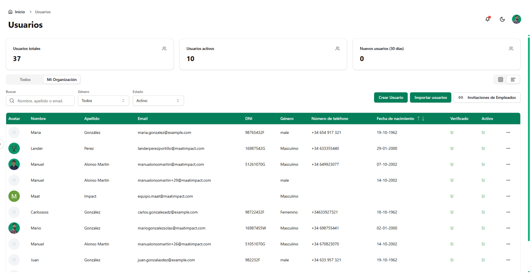 Plataforma de voluntariado universitario